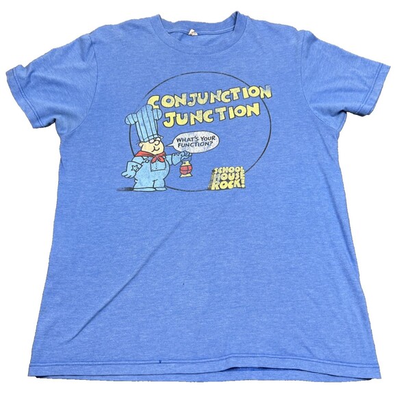 Optima Conjunction Junction School House Rock! T Shirt Adult Medium Blue Tee - Picture 1 of 9